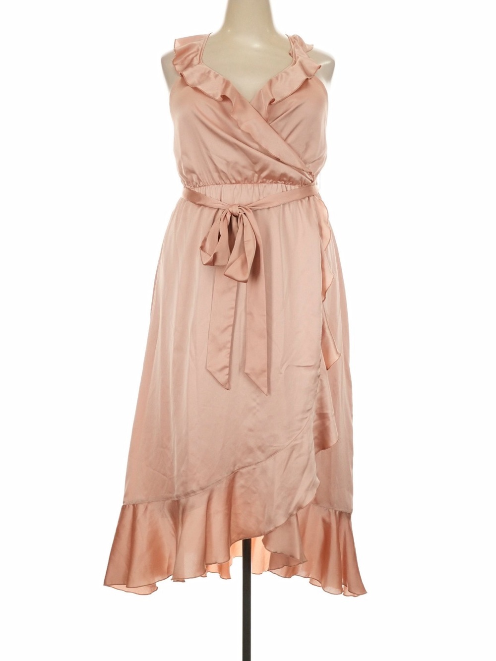 Show Me Your MuMu Blush Pink Ruffled Wrap High-Low Dress